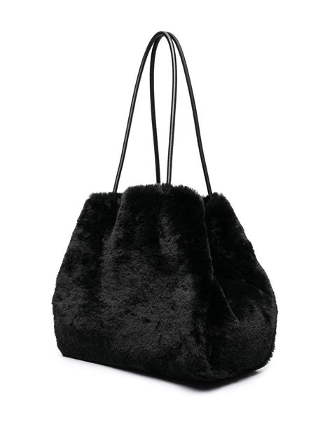 fake fur tote bag|faux fur drawstring bag.